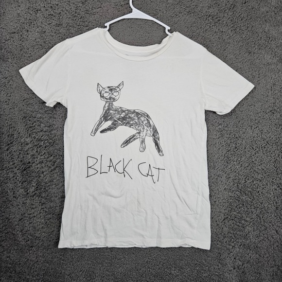 Unfortunate Portrait Black Cat Graphic Tee Women's Small Short Sleeve - Picture 1 of 8